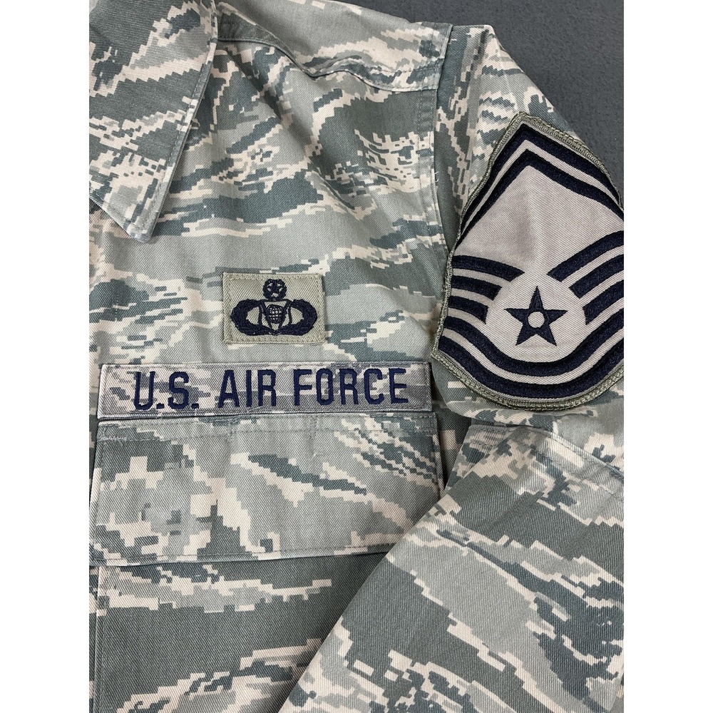 American Apparel Jacket Mens 42s Green Camo Air Force Utility Coat Patches View 3